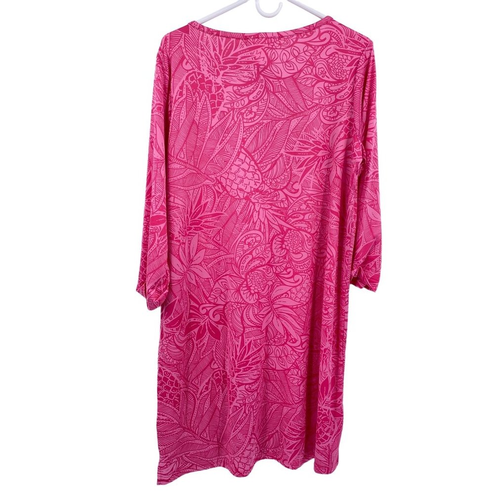 Stella Parker swim dress cover up size large pink LS SPF50 cruise beach NWT - Picture 6 of 7